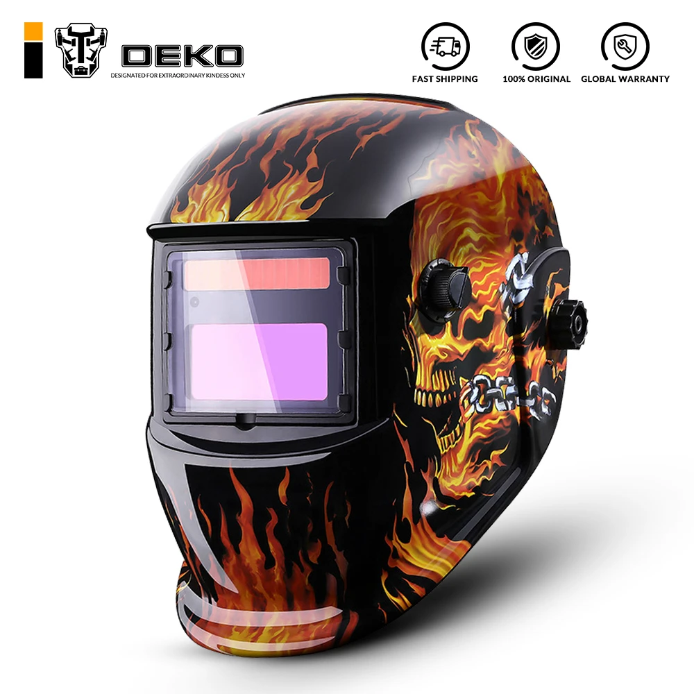 Deko Welding Mask Skull Solar Auto Darkening Adjustable Range 4/913