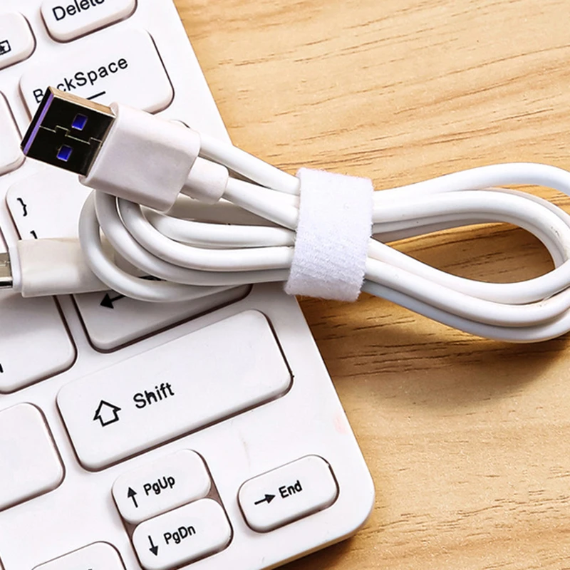 Cable Manager Data Cable Storage Artifact Reusable Cable Tie 1.2cmx5m Nylon Free Cut Wire Organizer USB Cord Cable Ties