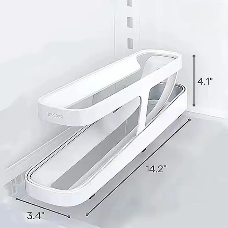 New Automatic Rolling Double-layer Egg Dispenser, Egg Holder Dispenser for Refrigerator, Holds 15 Eggs, Space-Saving Storage