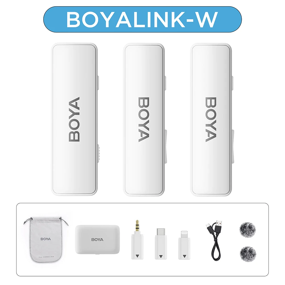 BOYA BOYALINK Wireless Lavalier Lapel Audio Microphone for iPhone Android DSLR Camera Youtube Live Streaming Recording Interview - AliExpress