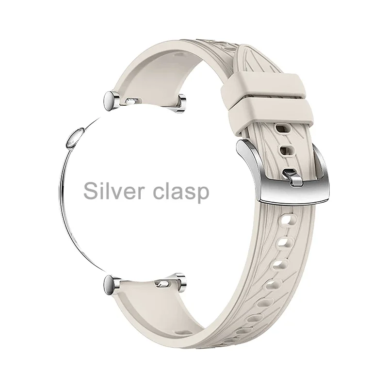 Elegant 18mm Two-Tone Classic Buckle Bracelet Strap in Silver/Gold