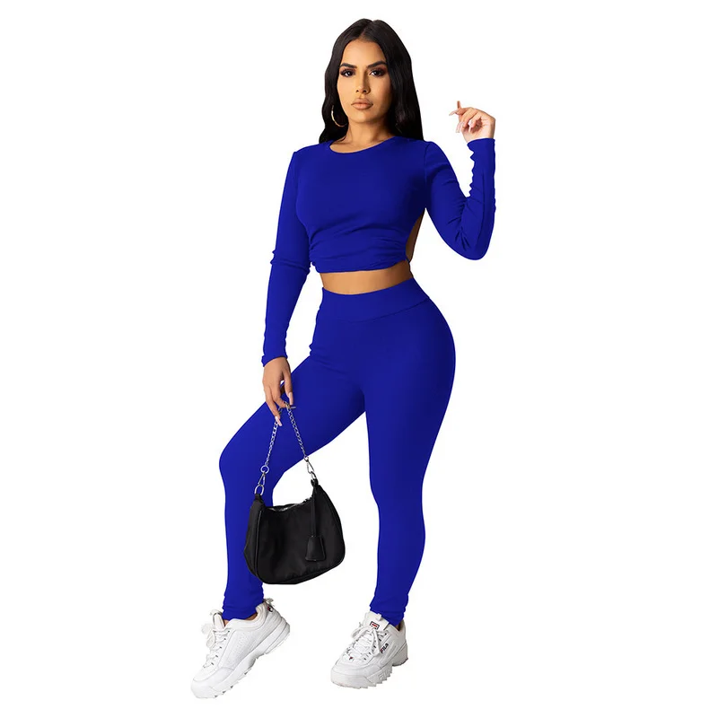 Sexy New Sequined Two-piece Blouse and Trousers Club Women's Matching Suit Long Sleeves Pleated High Waist Loose Casual Suit