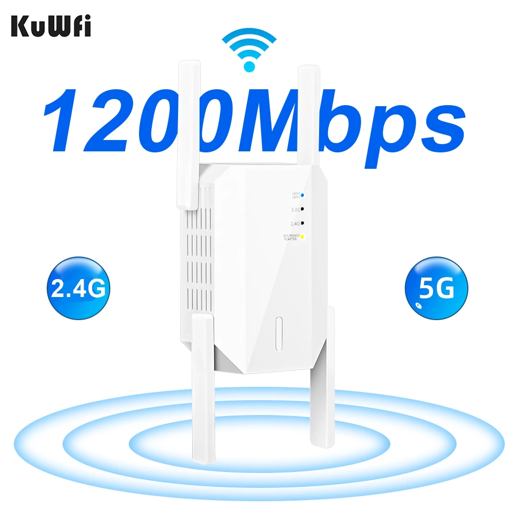 

KuWFi 1200Mbps Wireless Extender Wifi Amplifier Dual Band 2.4G&5GHz Wifi Repeater Wi fi signal network Repeater Access Point