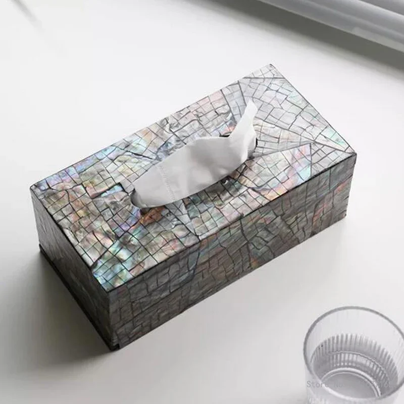 Creative Shell Tissue Box for Home Decoration Modern European Light Living Room Bedroom Hotel Napkin Box, Tea, Dining Table, 1Pc