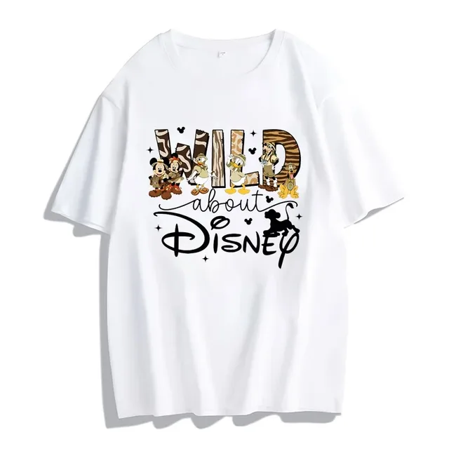 Disney Summer Women Casual Short Sleeves Streetwear T Shirt Mickey Minnie Animal Kingdom Printed T-shirt Tops Harajuku Clothes 1