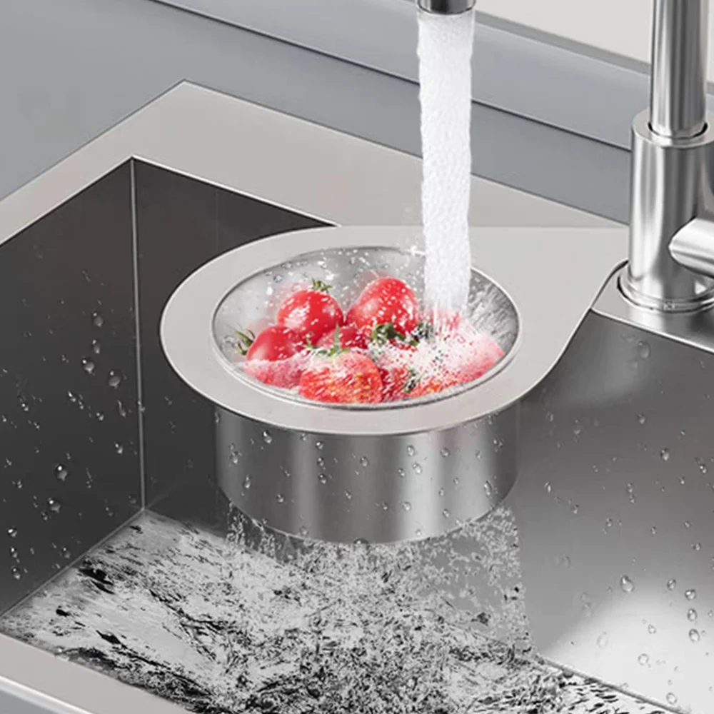 Hot Stainless Steel Sink Strainer Basket Removable Kitchen Storage Drainage Basket Goosehead Hanging Wet & Dry Drainage Racks