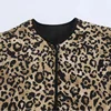TRAF Parkas Leopard Winter Coats Woman Vintage Animal Print Quilted Jacket Women Autumn Long Sleeve Padded Jacket Short Coats 3