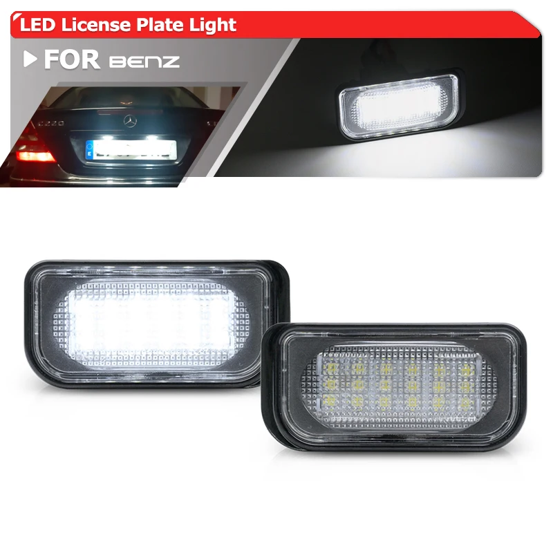 2X 18-Smd Led Luci Della Targa Di Immatricolazione Per Mercedes Benz C-Class W203 Berlina Sl-Class R230 Clk-Classe W209 C209 A209 Auto-Styling