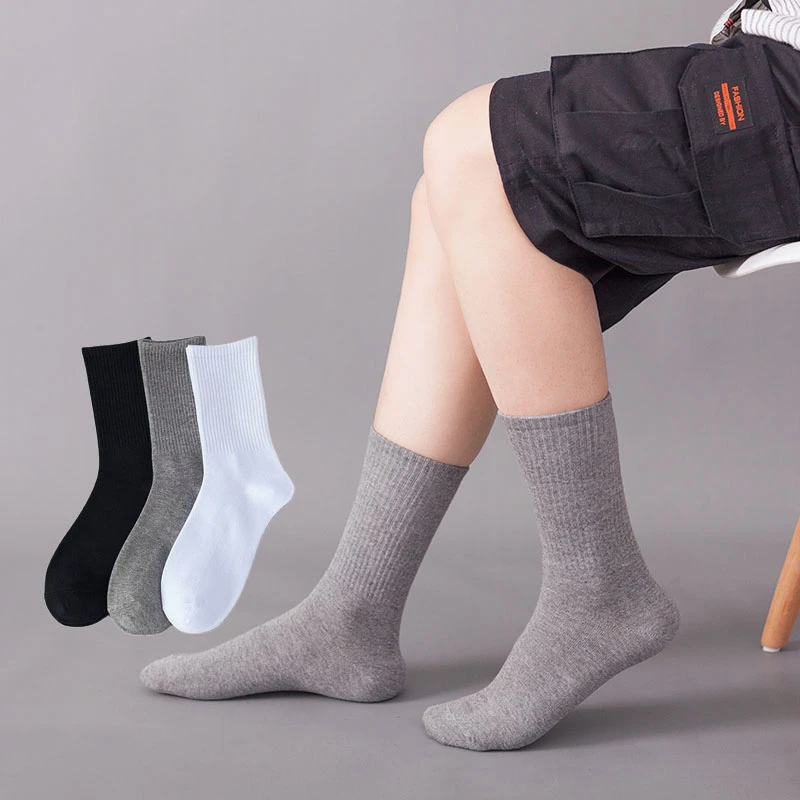 Cotton Sports Socks Deodorant White Long Men Cotton Socks Men Pure