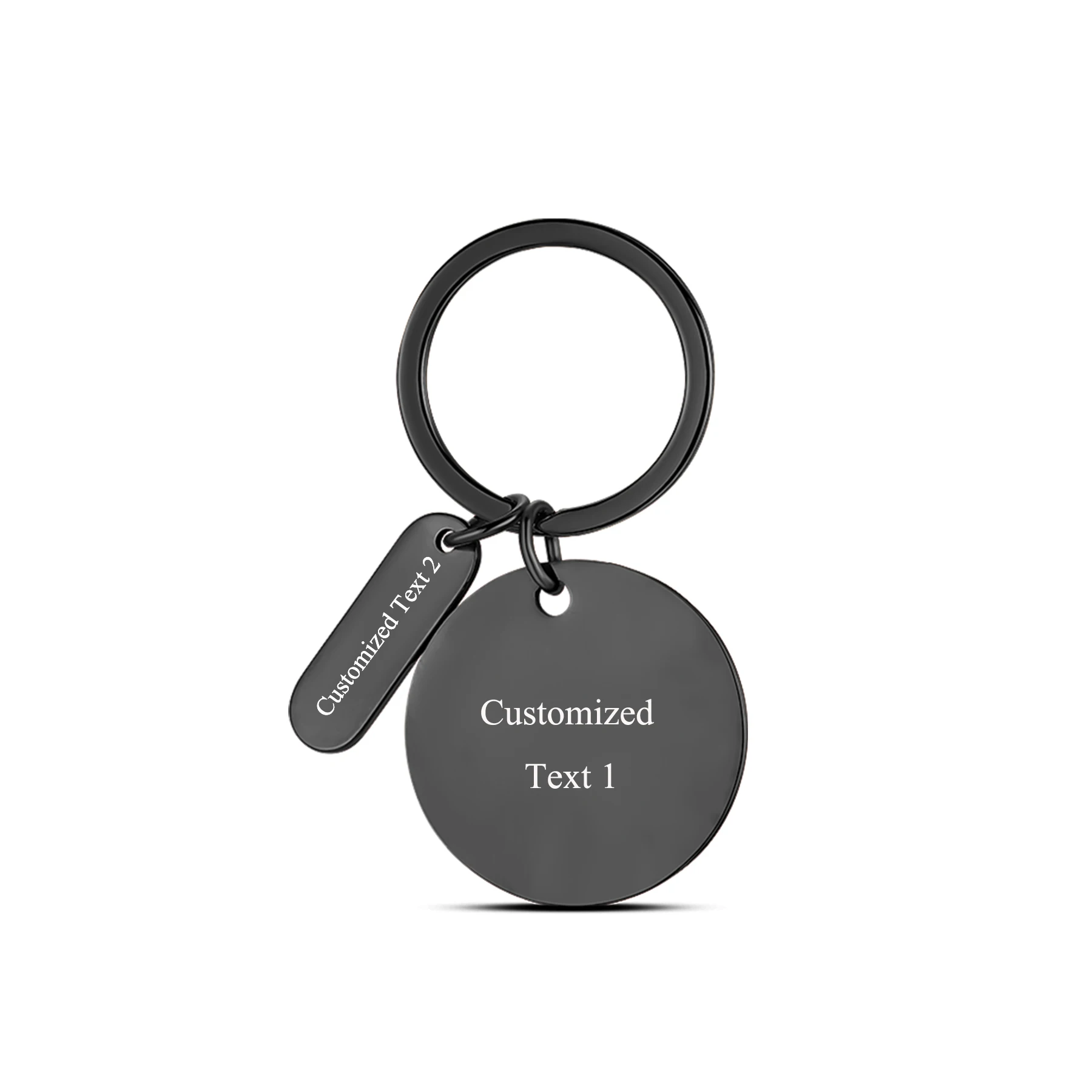 3Pcs Polished Stainless Steel Round Charms Keychains for DIY Engraving Fashion Simple Pendant Accessory Birthday Gift Wholesale – Detail 4