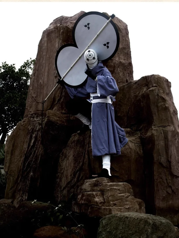 Naruto Cosplay Anzug Uchiba mit Drei-Augen-Maske-Kleidung für Männer und Frauen Anime Cosplay Requisiten 6