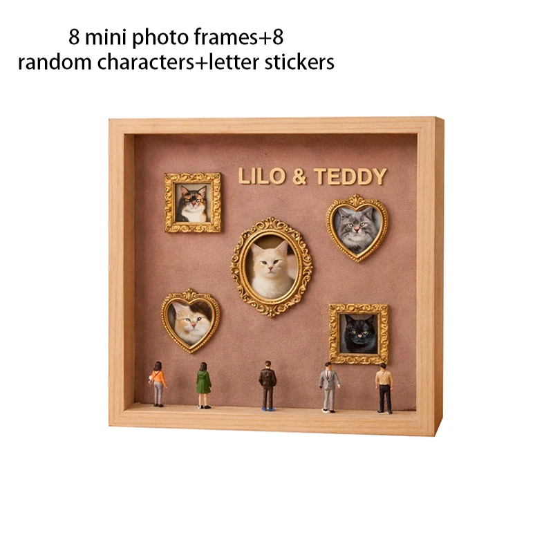 Mini-Museum Silhouetten-Box Fotorahmen Holz-Schattenbox mit Miniatur-Figuren Erinnerungsgeschenk Wohndekoration – Detail 8