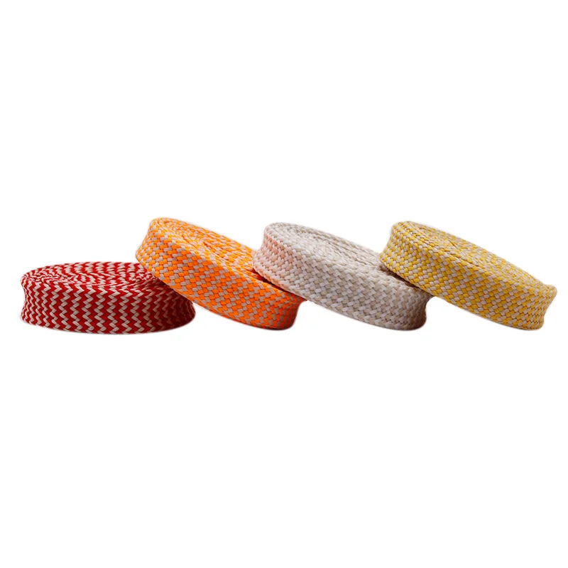 Weiou Lacet Clothing 18MM Machine Weaving Tape Solid Fatlace With Light Apricot Color Mixed Cordon 0.7