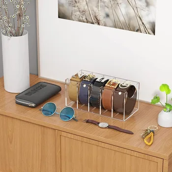 5/8/11 Grid Belt Organizer,Acrylic Belt Storage Holder for Closet,Display Case for Tie,Bow Tie,Belt Storage Rack & Display Box - Image 3