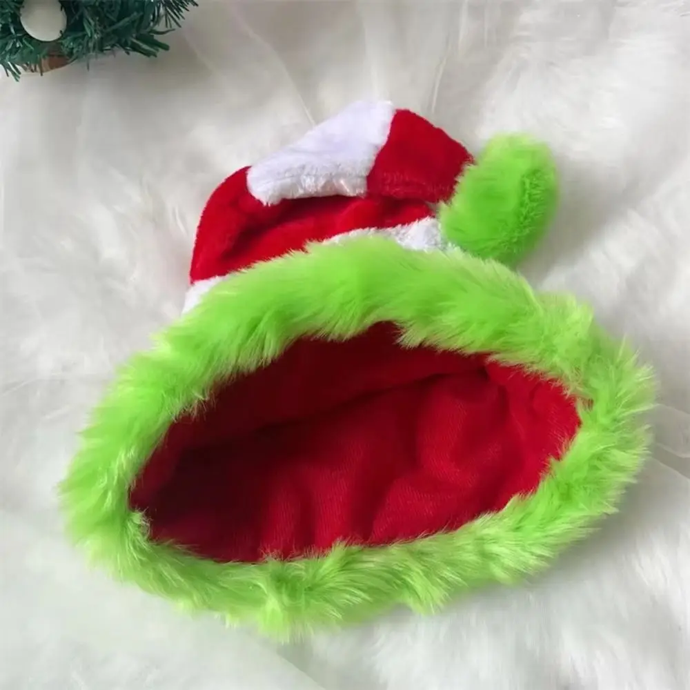 Green Edged Christmas Hat Splicing Red White Santa Caps 31x47cm Holiday Celebration New Year Festive Hat Party Supplies