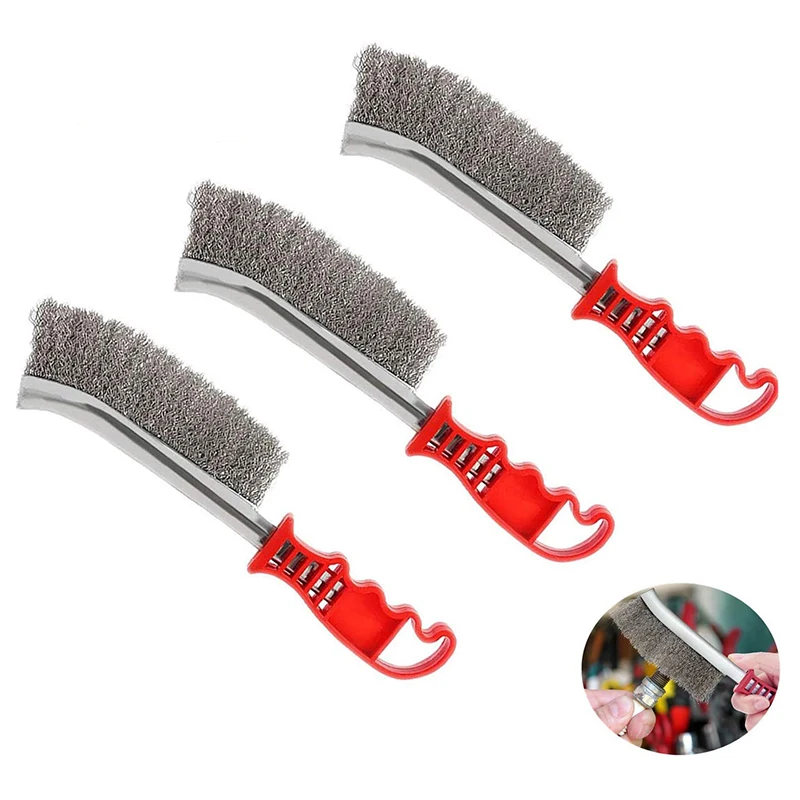 Wire Scratch Brushes Grill Cleaner BBQ Grill Steel Wire Brush Brush-Steel Stainless Steel Brush Rust Paint Removal Tools