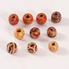 100 PCs/bag 11*12mm Aperture: 5mm Medium Size Hole Vintage Painted Wooden Beads African Hair Rings Dreadlock Accessories 4