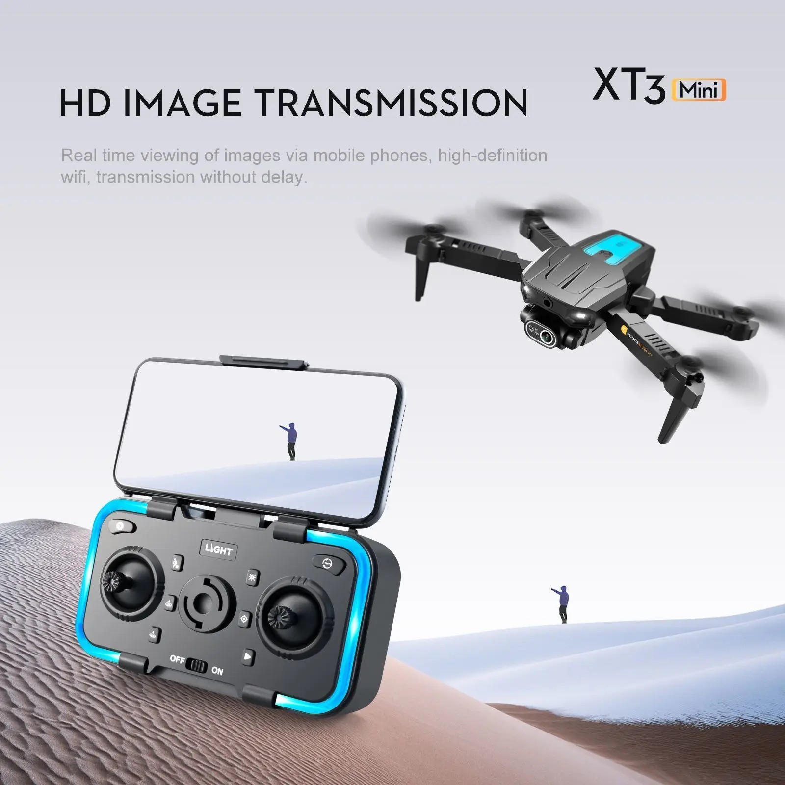 LS XT3 mini drone 2.4G anti-signal interference 4K HD dual lens 3-way obstacle avoidance foldable quad children's aircraft toy drone quadcopter