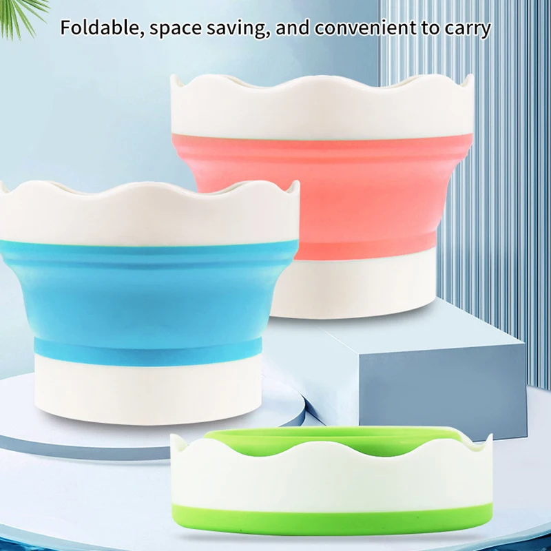 Silicone Folding Mini Bucket for Washing Painting Brush Watercolor Drawing Tools Paint Pallette