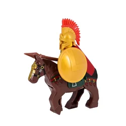 Medieval Knight and War Horse Building Block Set - Toy Gift (Dark Azure)