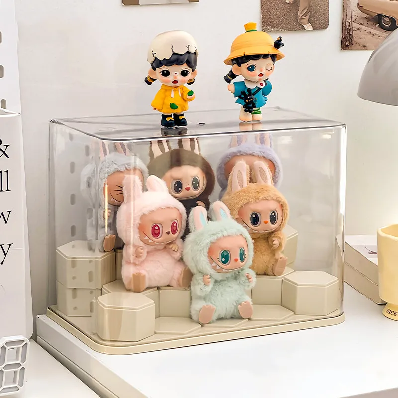 Acrylic Dustproof Display Box for Labubu Transparent Vinyl Doll Plush Toy Storage Box Blind Box Storage Display Stand 3
