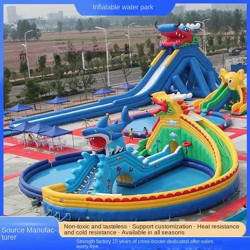 Customization Required Swimming Pool Inflatable Pool Mobile Equipment Pass Toy Bracket Elephant Slide Combination Outdoor