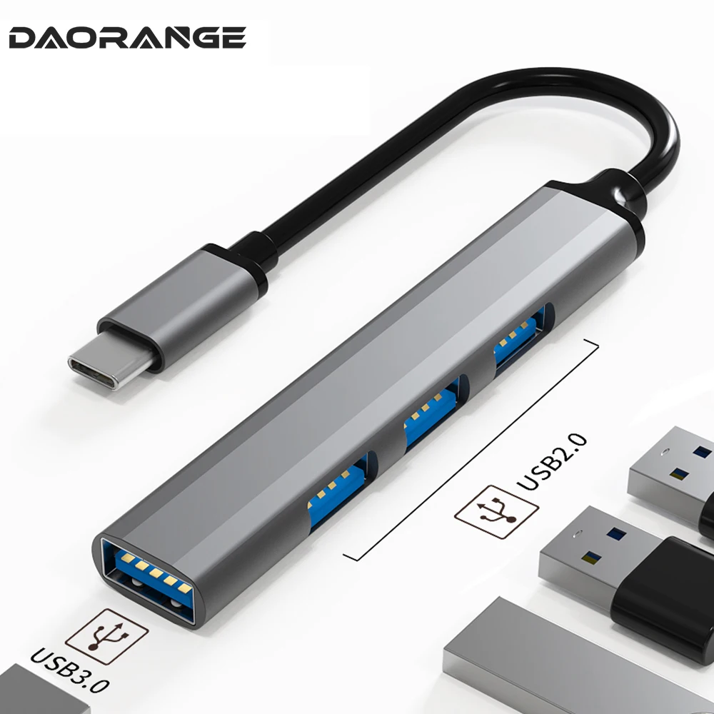 4 In 1 Hub Usb C Tipo C A Usb 3.0 Adattatore Splitter Hub Per Macbook Pro Ipad Samsung Dell Hp Laptop Tablet Smart Phone Hub Usb