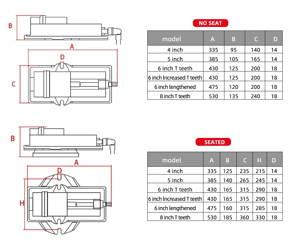 Fräsmaschine CNC-Präzisionsmaschinenschraubstock 5 Zoll 6 Zoll 8 Zoll Bearbeitungszentrum Winkelschraubstock Flachzange – Detail 7