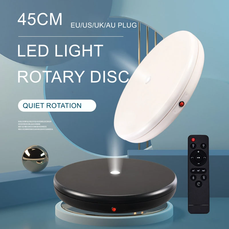 

45cm Remote Control Turntable LED Electric Display Table 100KG Load Live Broadcast Photography Luminous Rotating Stand