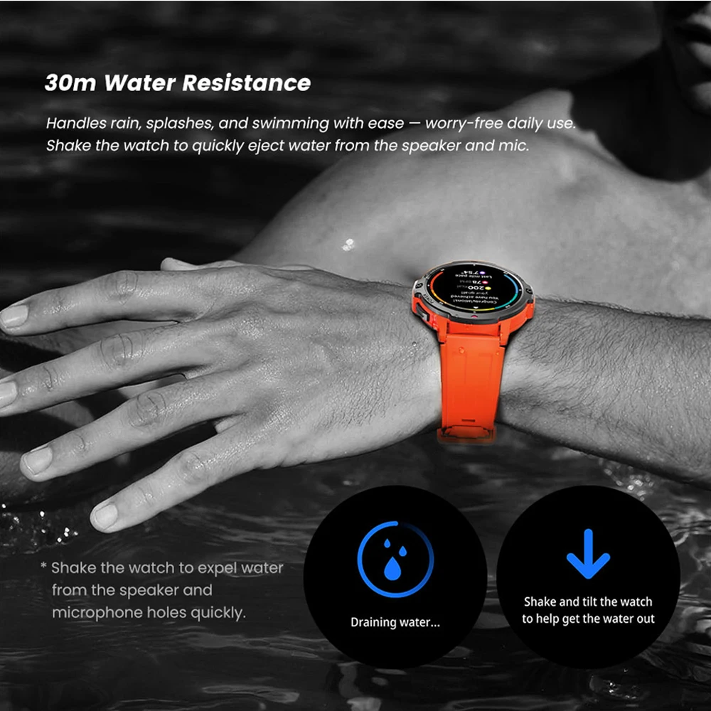 T-Rex 3 Military Outdoor GPS Positioning Smart Watch Men's 24 Hour Sports Health Compass Altimeter 5ATM Waterproof Smartwatch