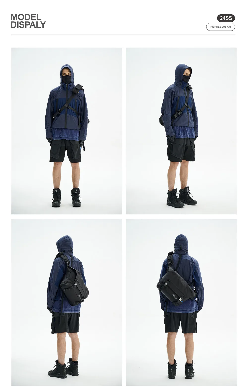Reindee Lusion 24ss Waterproof cd material shoulder bag set molle pad modul expansion accessories techwear