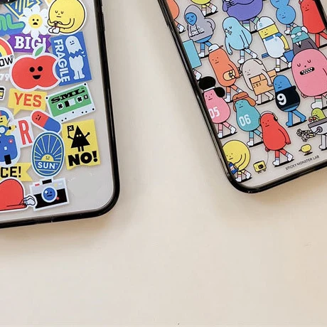 

Cute Cartoon Little Monster Acrylic Frame Phone Case Cover for IPhone 11 12 13 14 Pro Max Case for IPhone 14 Pro Max
