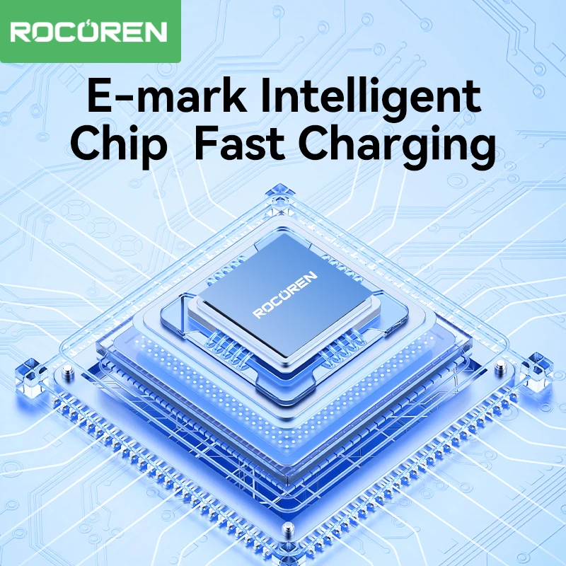 Rocoren 100W USB C-유형 C PD 케이블 5A 삼성 S23 Ultra MacBook iPad Pro USB-C 빠른 충전 3.0 와이어 용 고속 충전 케이블