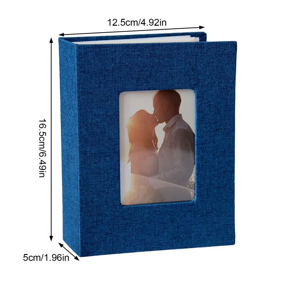 Slip-in Photo Album Linen Cover 50 Pages 100 Pockets 4x6-Inch Wedding Travel Baby Shower Kids Family Anniversary Picture Collect
