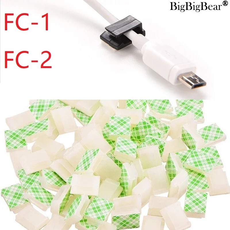 Cable Clamps 10pcs FC-1 FC-2 Self Adhesive Mount for Car Cord