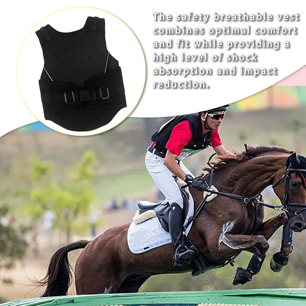 Kids Equestrian Vest Professional Shock Absorption Lengthened Filler Waistcoat Horse Riding Equipment Outdoor Sports CL 6