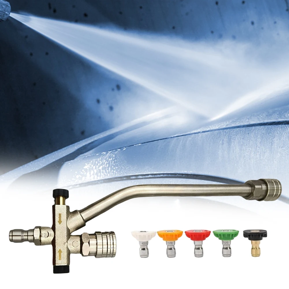 Dual Valve Dual Valve Snow Foam Spray Gun 1/4 Quick Connect Foam Generator Accessories with Colorful Nozzle Dual Purpose Switch