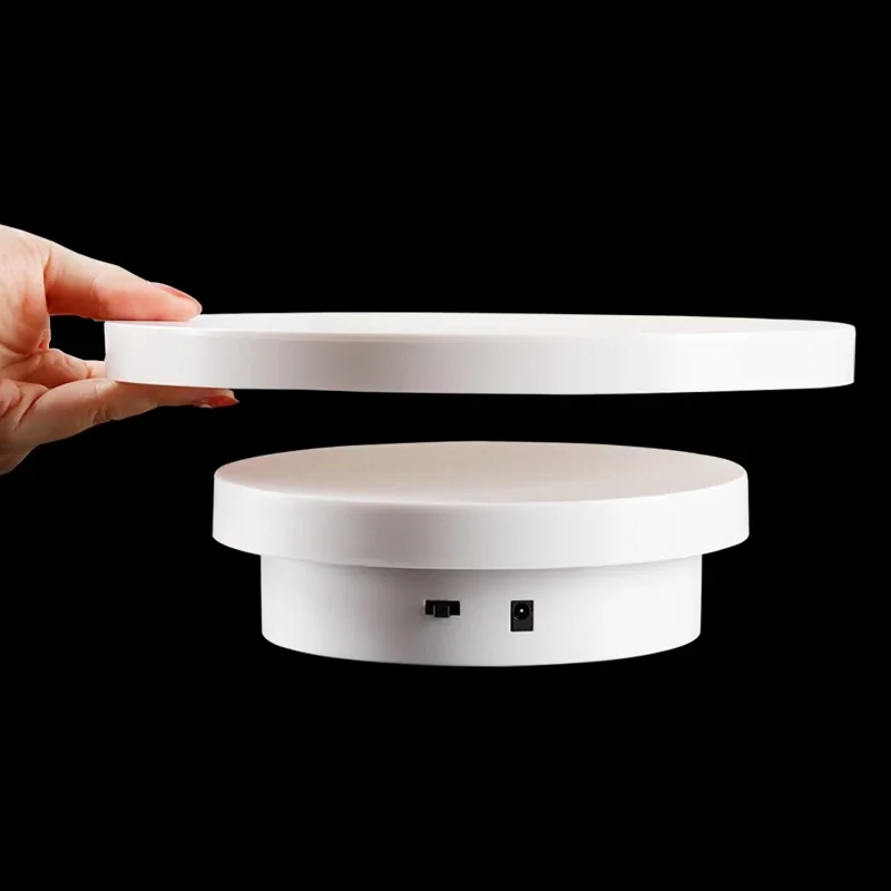 3 in 1 Electric Turntable 360&deg; Rotating Display Photography Turntable USB Charging Jewelry Display Stand Rotating Display Stand Rotating Turntable Plate for Jewelry Shoes Display Shooting Props