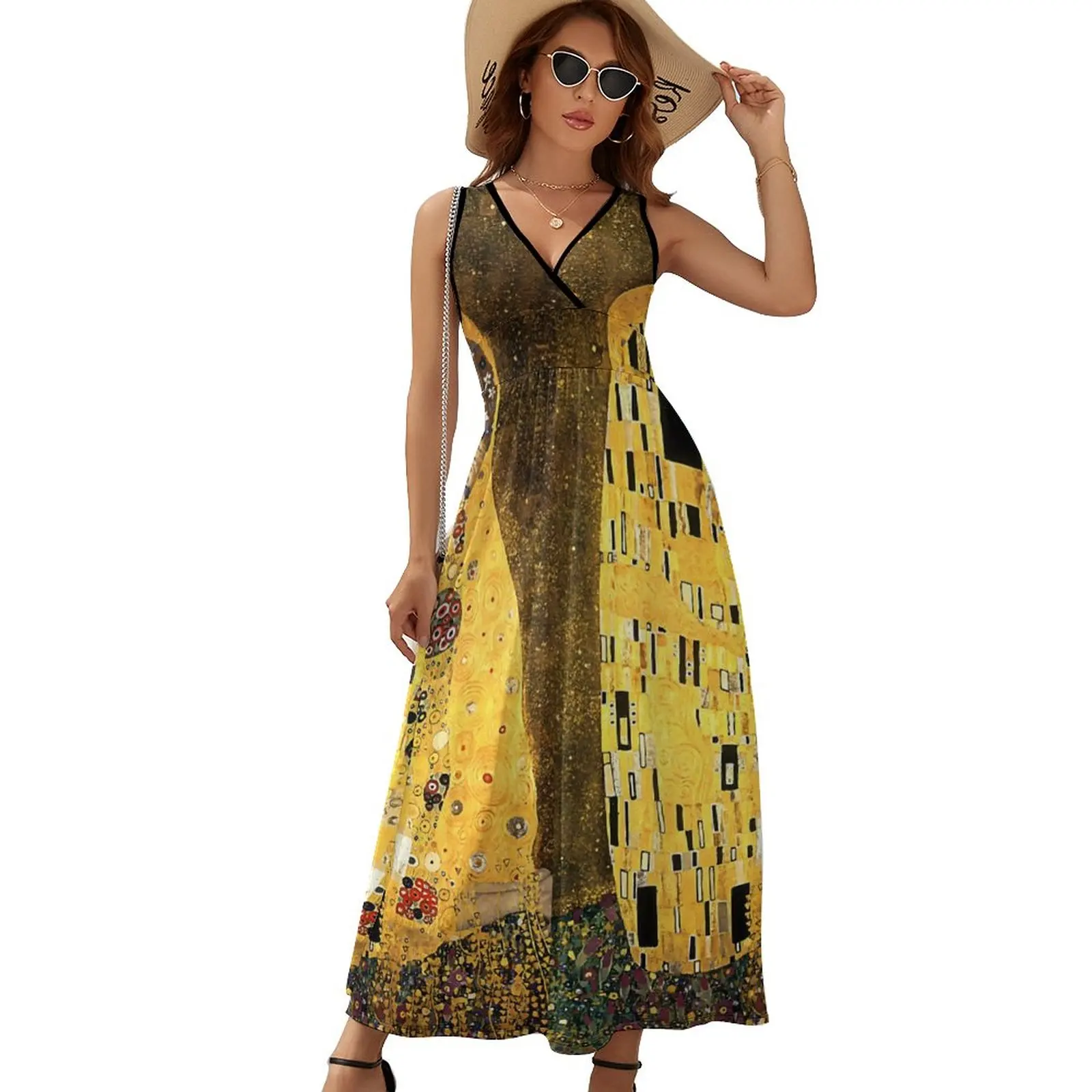 

Klimt летнее художественное платье The Kiss эстетическое богемное пляжное Длинное Платье женское с высокой талией индивидуальное платье макси для ночного клуба