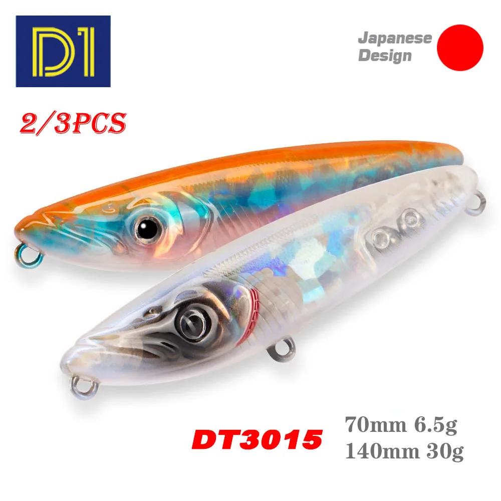 D1 Surface Lure Fishing Bait, 70mm/6.5g, 140mm/30g Pencil Floating