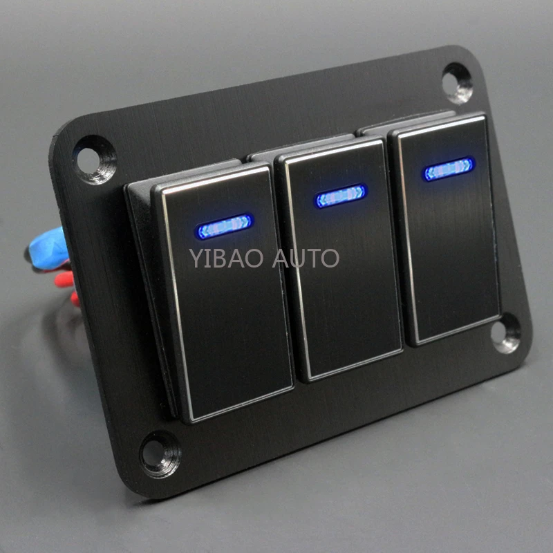 12V/24V Switch Panel For Car Marine RV Trucks ATV UTV Yacht 3 Gang ...