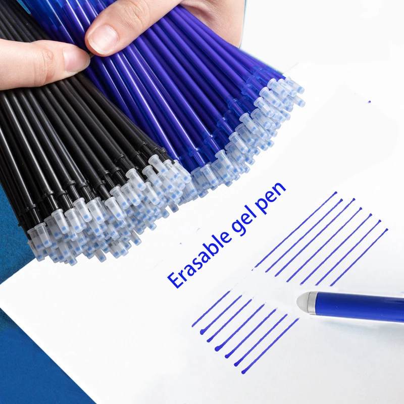 Gel Pen Refill Rod Set 30/50/100Pcs/Lot 0.5mm Erasable Blue Black Ink Shool Washable Handle Writing Stationery Supplies