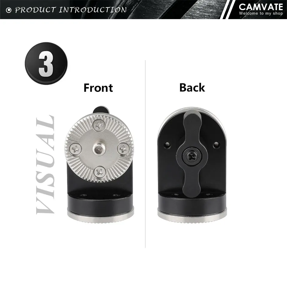 Vertical Double ARRI Rosette Mounts Extension Connector Adapter With M6 Thread S