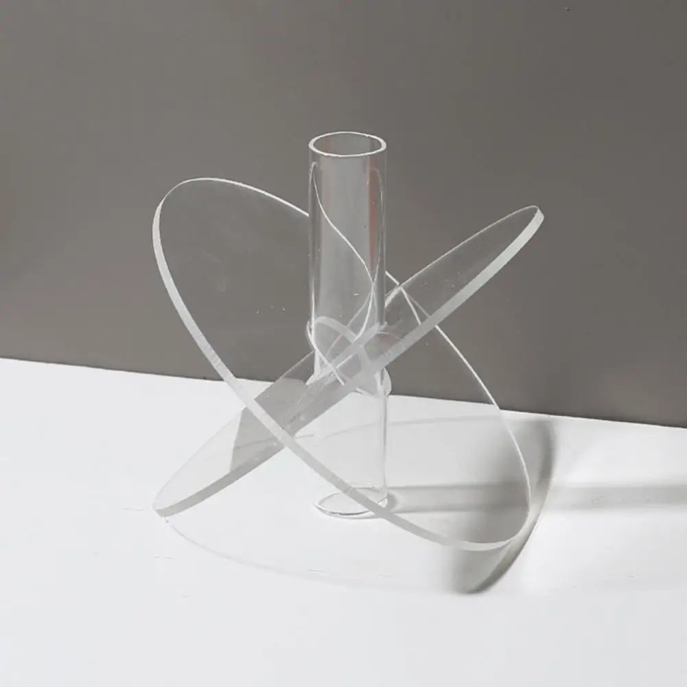1Pc Flower Vase Elegant Durable Unique Design Vase Ornament Acrylic Shatterproof Vase for Weddings Home Office Decorations 5