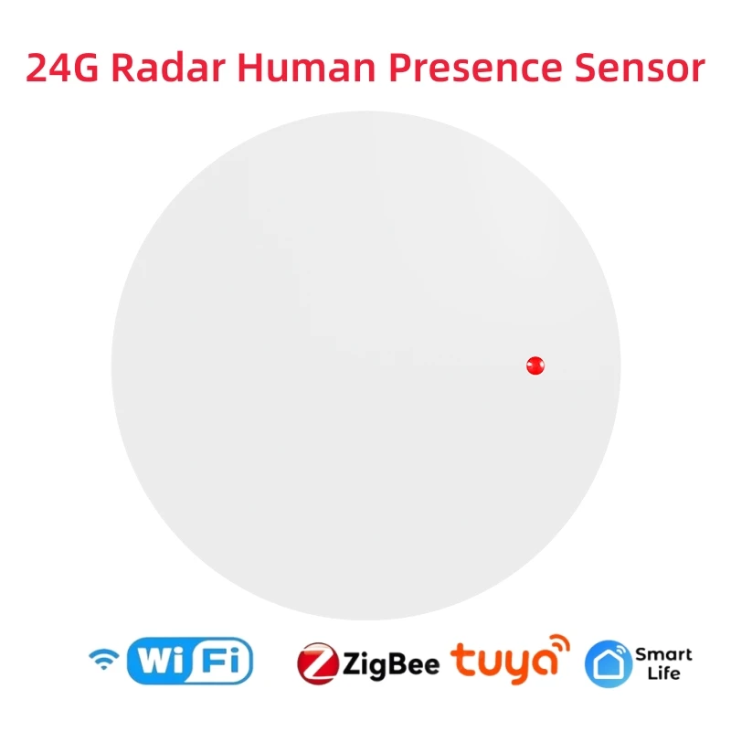 Датчик присутствия человека Smart Life Zigbee с Wi-Fi, датчик обнаружения присутствия человека, радар переменной волны 24 ГГц с PIR-датчиком для умного дома hlk ld2410c 24ghz датчик присутствия человека миллиметровый волновой радар бесконтактный интеллектуальный датчик детектор сердцебиения