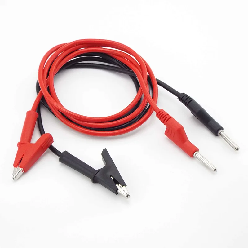 1M double end Test lead Wire Line electrical Voltage Banana Plug and Alligator Clip Crocodile 15A diy for multimeter R23