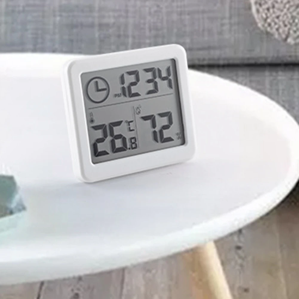 

Цифровые настенные часы, ЖК-дисплей 3,2 дюйма, измеритель влажности и температуры в помещении, для детской комнаты