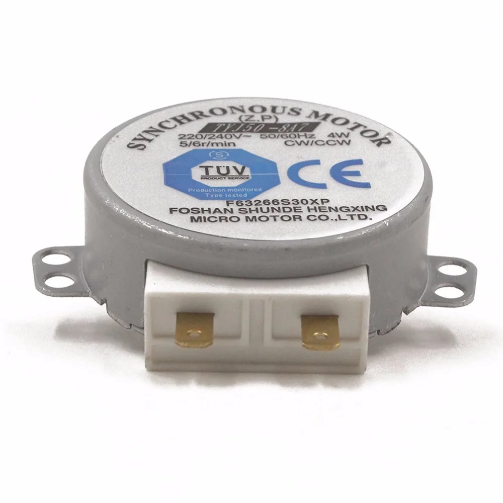 AC 220-240V 4W 6RPM 48mm Dia Micro Synchronous Motor Warm Air Blower 50/60Hz CW/CCW TYJ50-8A7 Microwave Oven Tray Motor