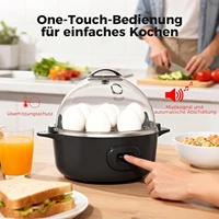 Cuiseur à œufs électrique multifonctionnel de 7 œufs, pour œufs durs, moyens ou mollets, avec arrêt automatique, poêle à omelettes et à œufs pochés, sans BPA, pour le petit-déjeuner 3