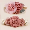 Popular Beautiful Spring Rose Blossoms Pink Purple Green Blue Handmade Nylon Headband for Girls Daily Matching with Party 2pcs 3